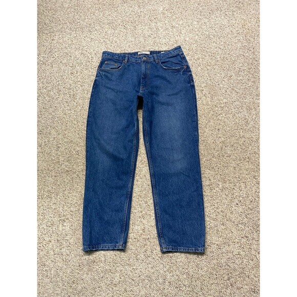 12 Zara High-Rise The 90s Mom Fit Lightly Distressed Rigid - Picture 2 of 9